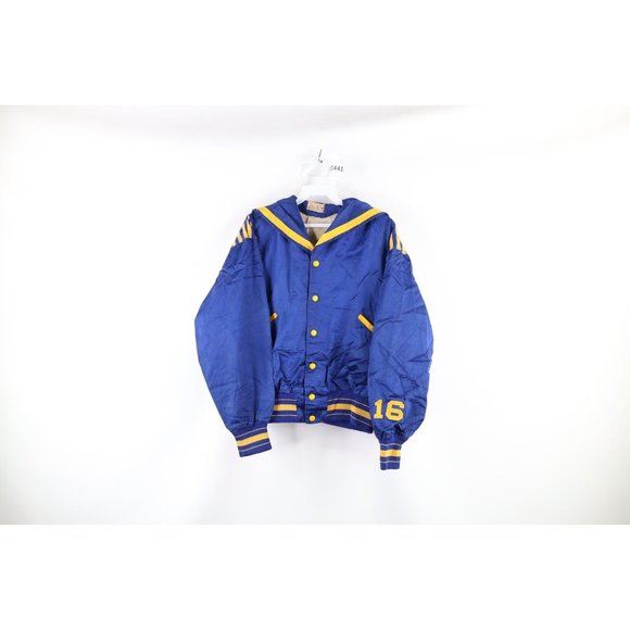 Vintage 50s Small Distressed Skinner Gabardine Rayon Cape Neck Varsity Jacket